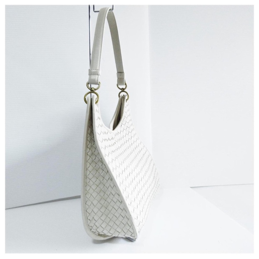 Bottega Veneta Off White Intrecciato Leather Hobo Rare Vintage Bag - Picture 2 of 12